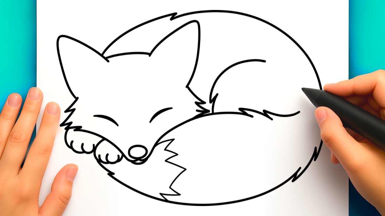 DISEGNI FACILI DA FARE | COME DISEGNARE UNA VOLPE DORMIENTE FACILE (VIDEO DI DISEGNI KAWAII)