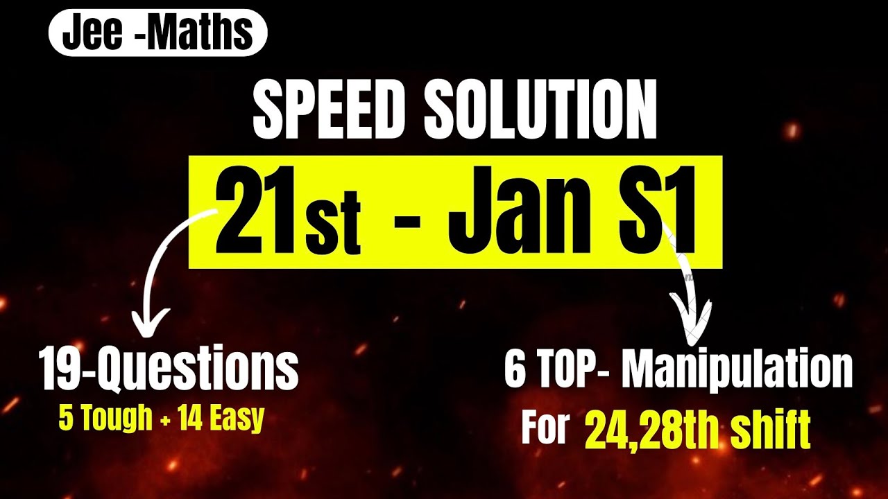 Bas Itna Kro🔥!! Imp Trends (24-28 Shift)|Mains 2026|-Speed Solution -Maths#jee#mains#strategy#maths