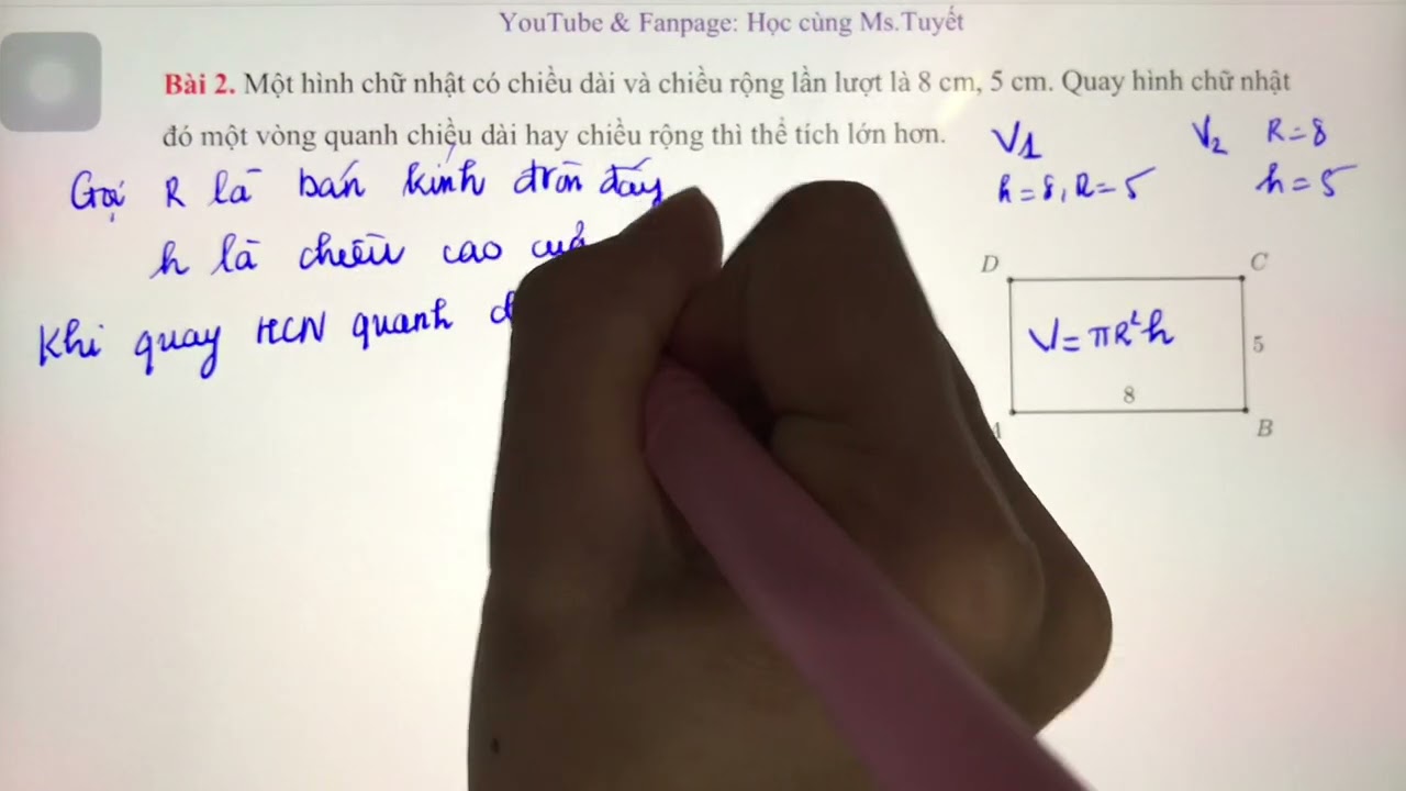 Toán Hình 9 - HÌNH TRỤ - Diện tích xung quanh và thể tích hình trụ