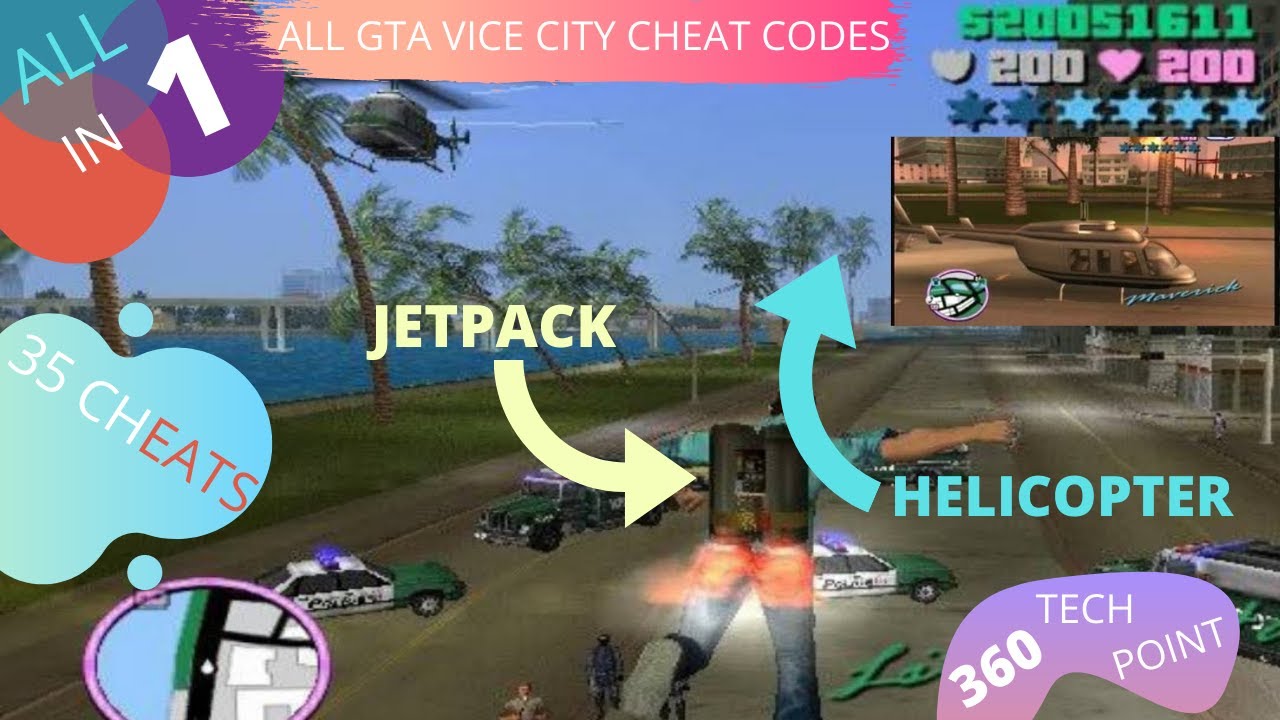 ALL GTA VICE CITY CHEAT CODES 2021 .. FOR HELICOPTER. FOR JETPACK. GTA CHEAT CODES FOR PC. 2021.