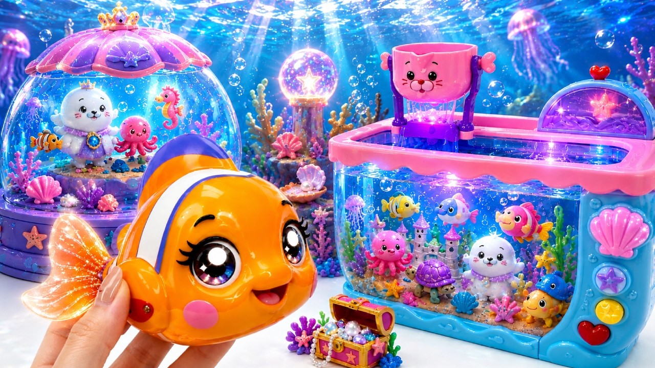 ASMR Satisfying Unboxing Nemo Fish Underwater Aquarium Collection Robo Alive Toys 🐠🌊 Aqua Toys ASMR
