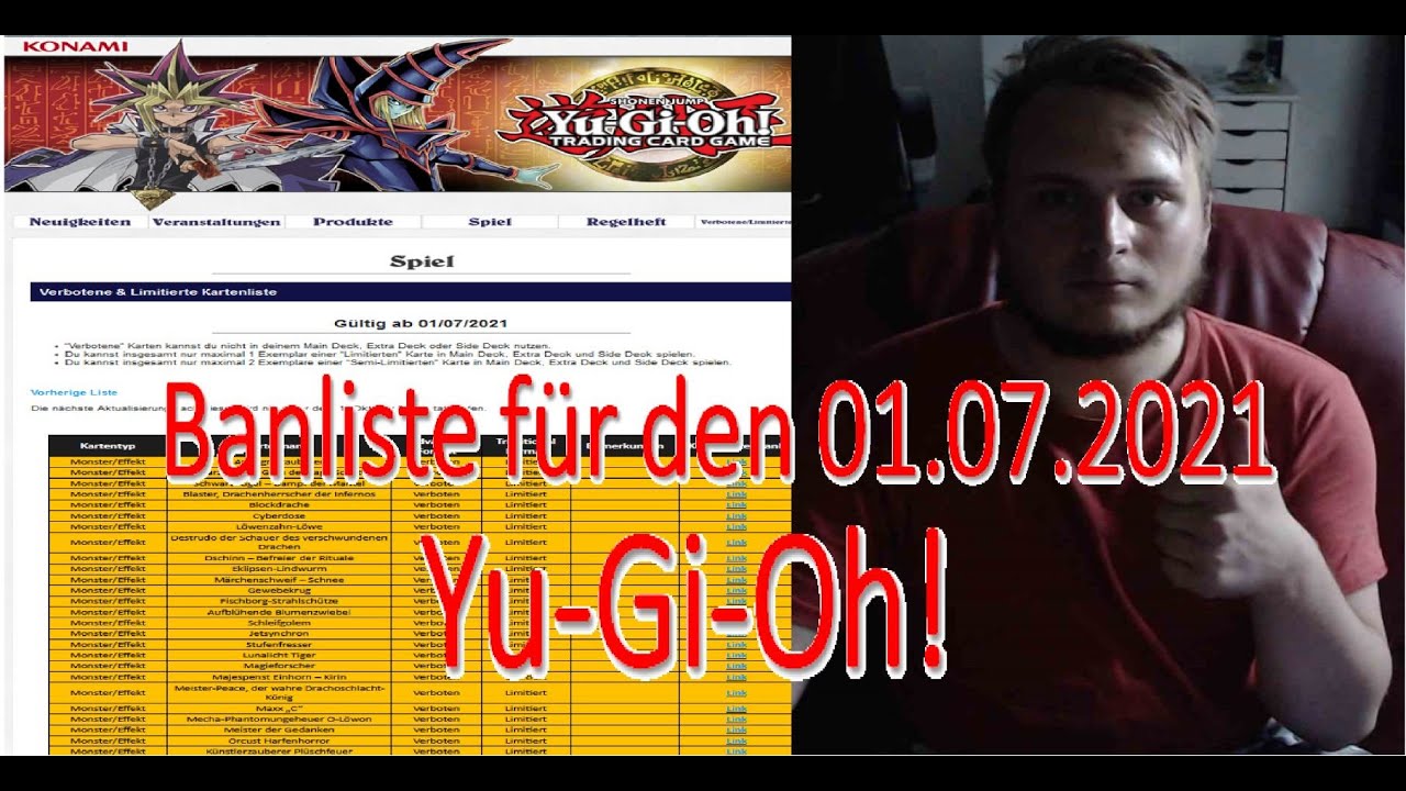 Yugioh Banlist Reaction | 01.07.2021 | (German/Deutsch)