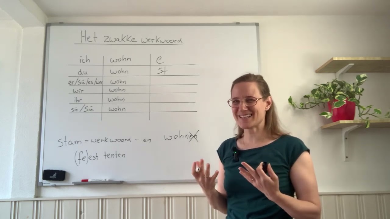 Het zwakke werkwoord in de tegenwoordige tijd in het Duits (uitleg)