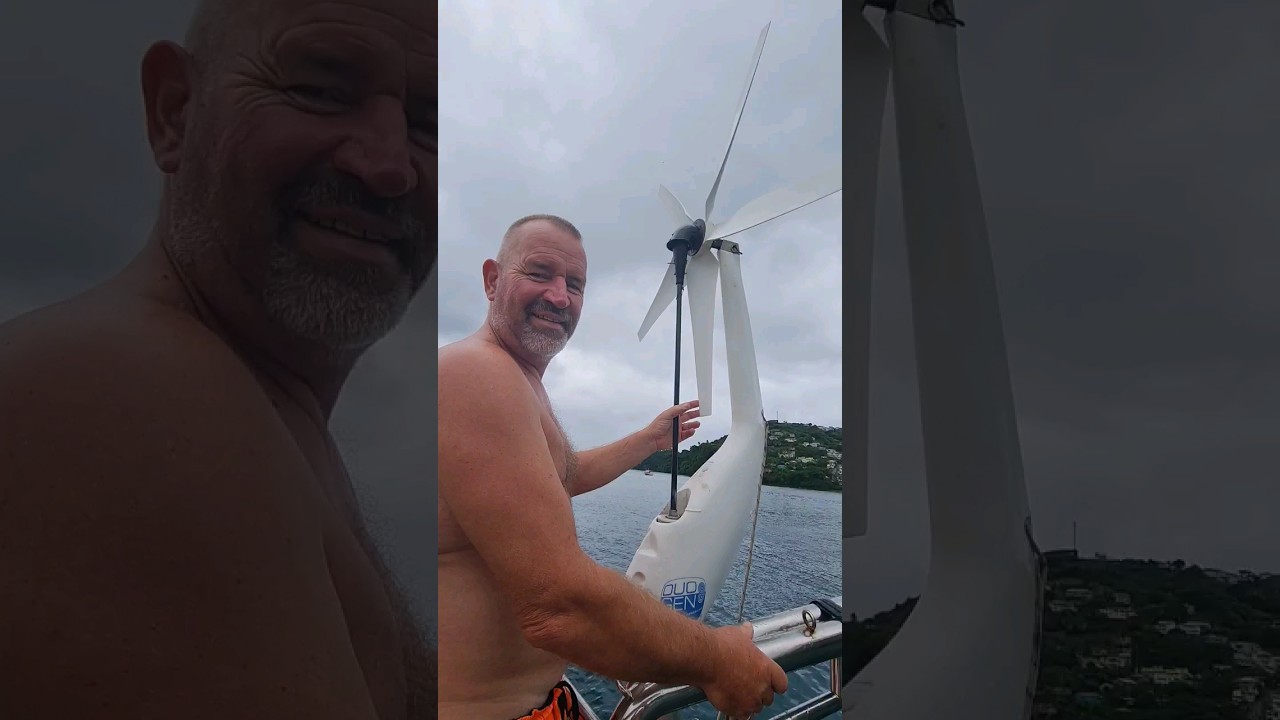 This device generates power from WATER while we sail #shorts #Duogen #offgrid