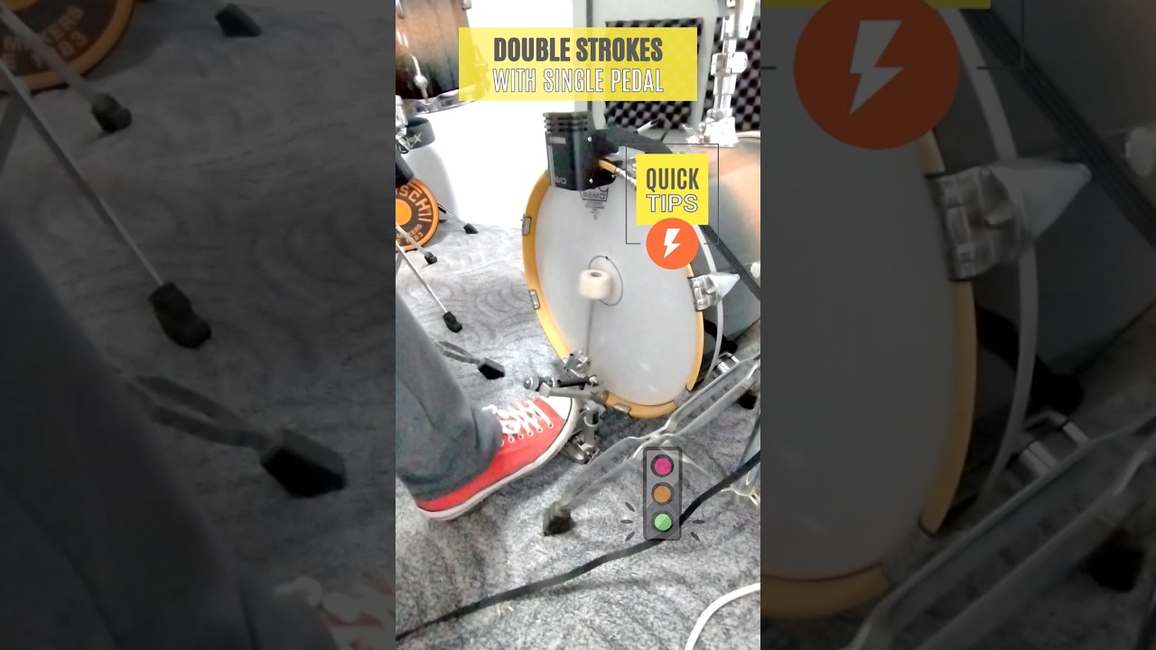 🔥Bass drum technique for doubles with single pedal! ⚡#drums #bassdrum #technique #lesson #howto