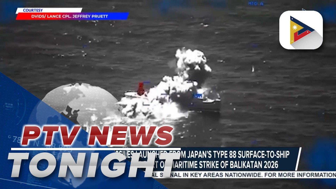 Decommissioned BRP Quezon struck by missiles from Japan&rsquo;s Type 88 surface-to-ship missile system...