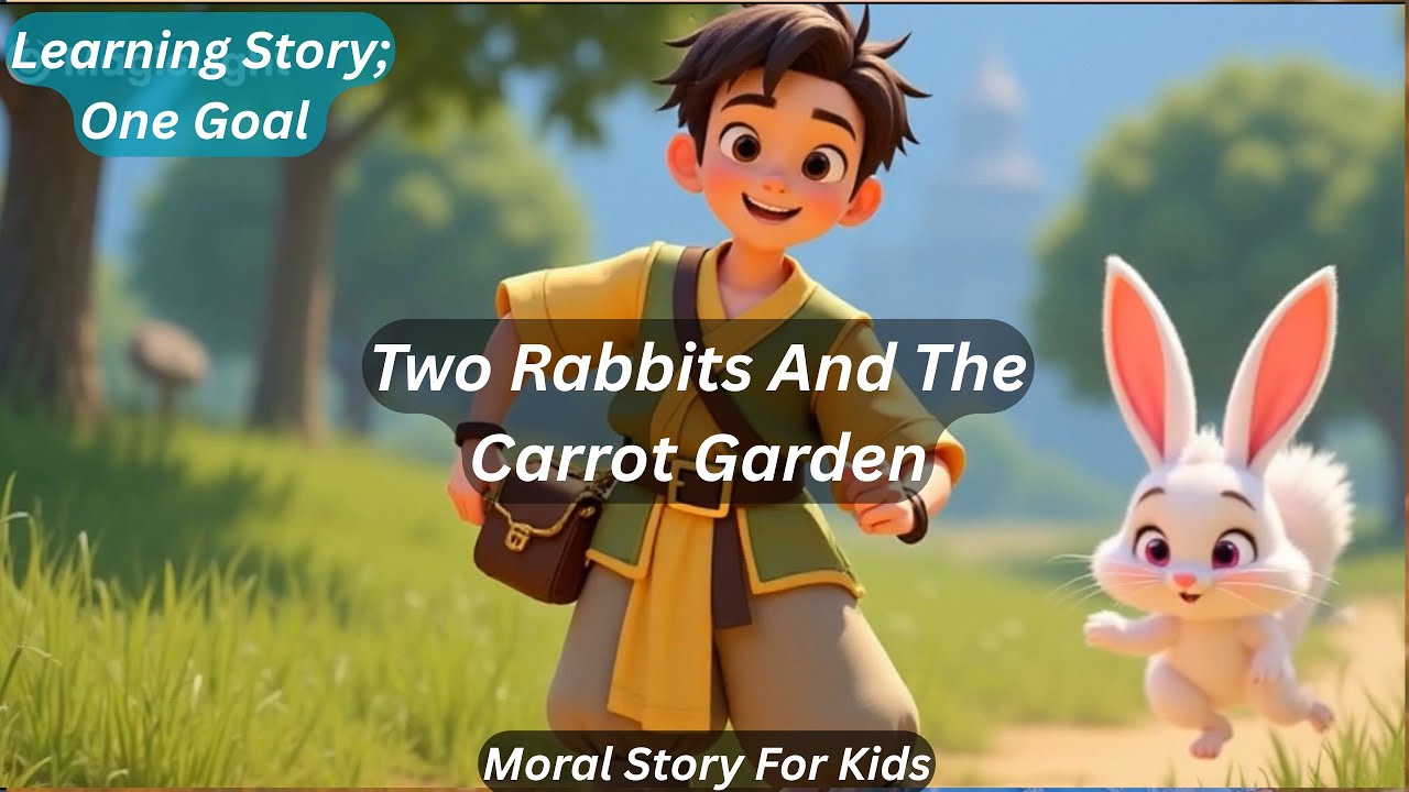 Two Rabbits And The Carrot Garden: Learning Story Of One Goal | Moral Story For Kids 