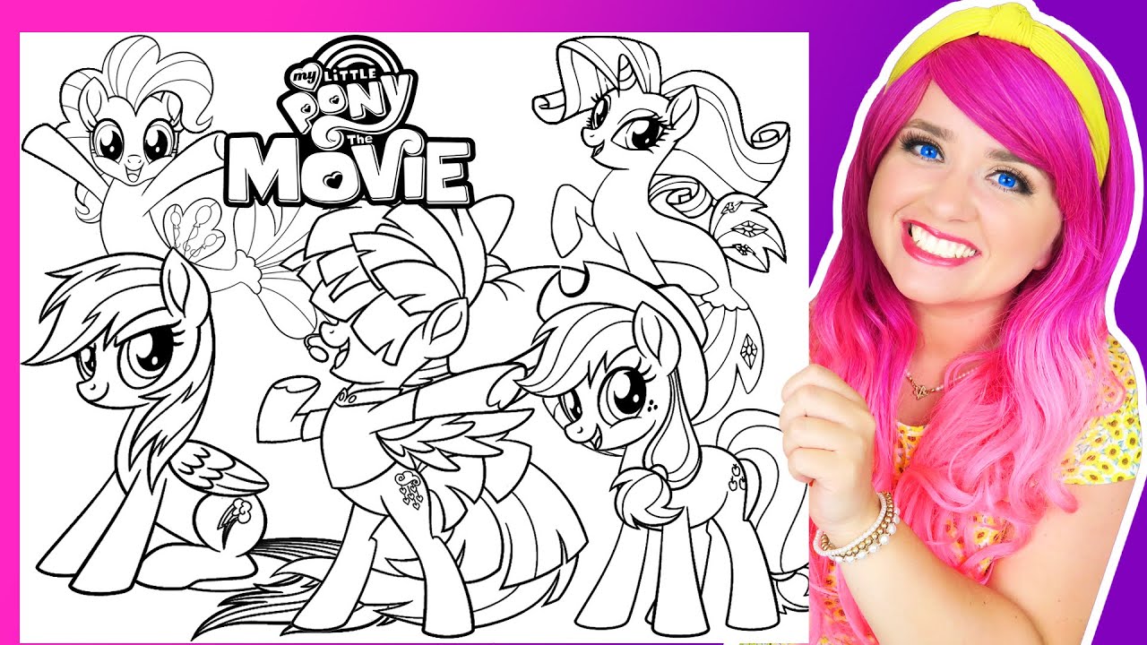 Coloring My Little Pony The Movie Coloring Pages | Songbird Serenade, Applejack & Rainbow Dash