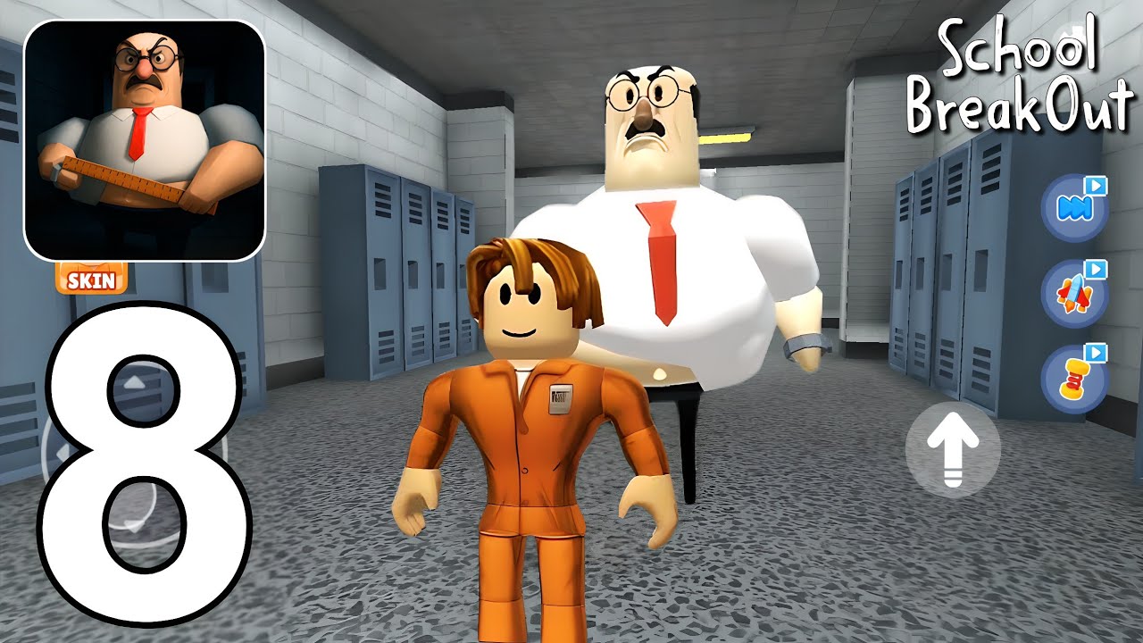 Great School Breakout - Obby Chapters Escape Barry - Gameplay Walkthrough Part 8 (Android, iOS)