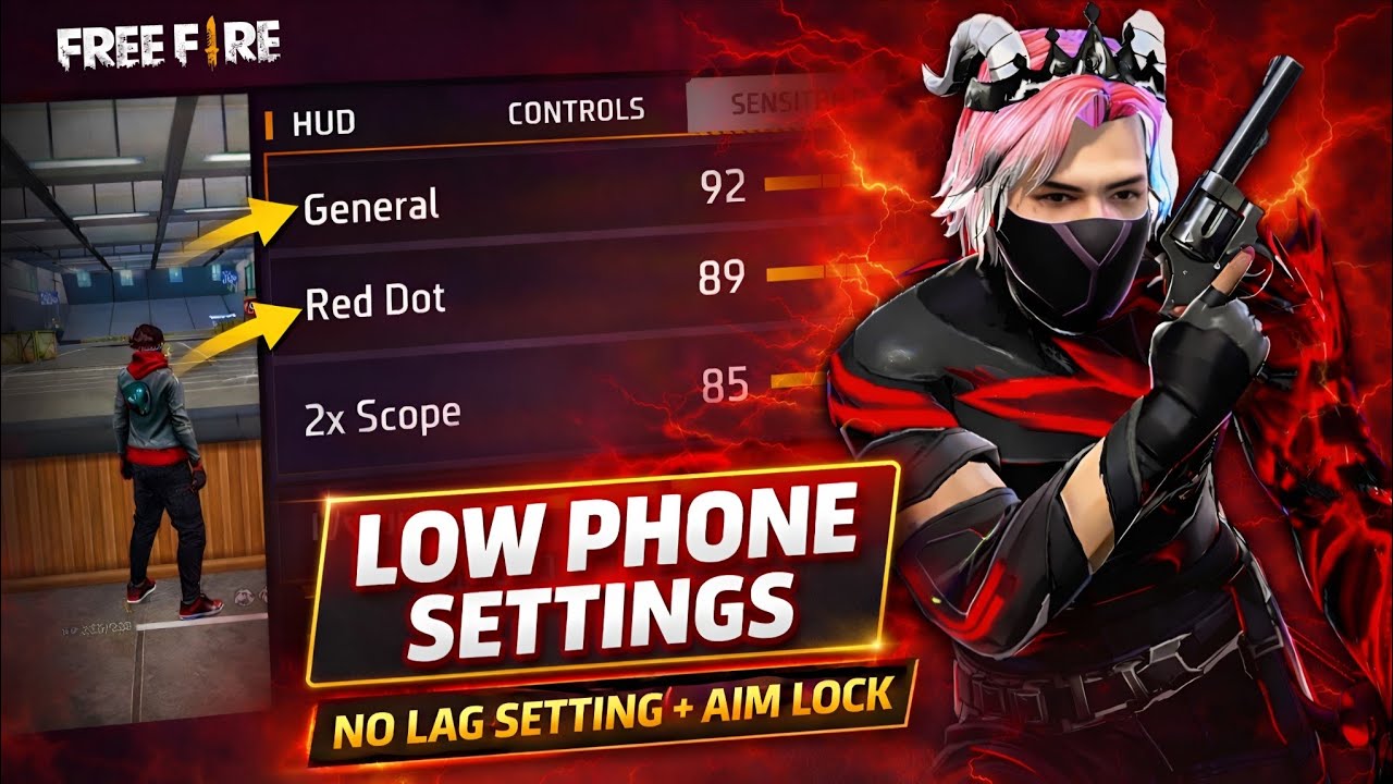 Low-End Phone Free Fire Settings 🔥 | No Lag + Easy Headshot