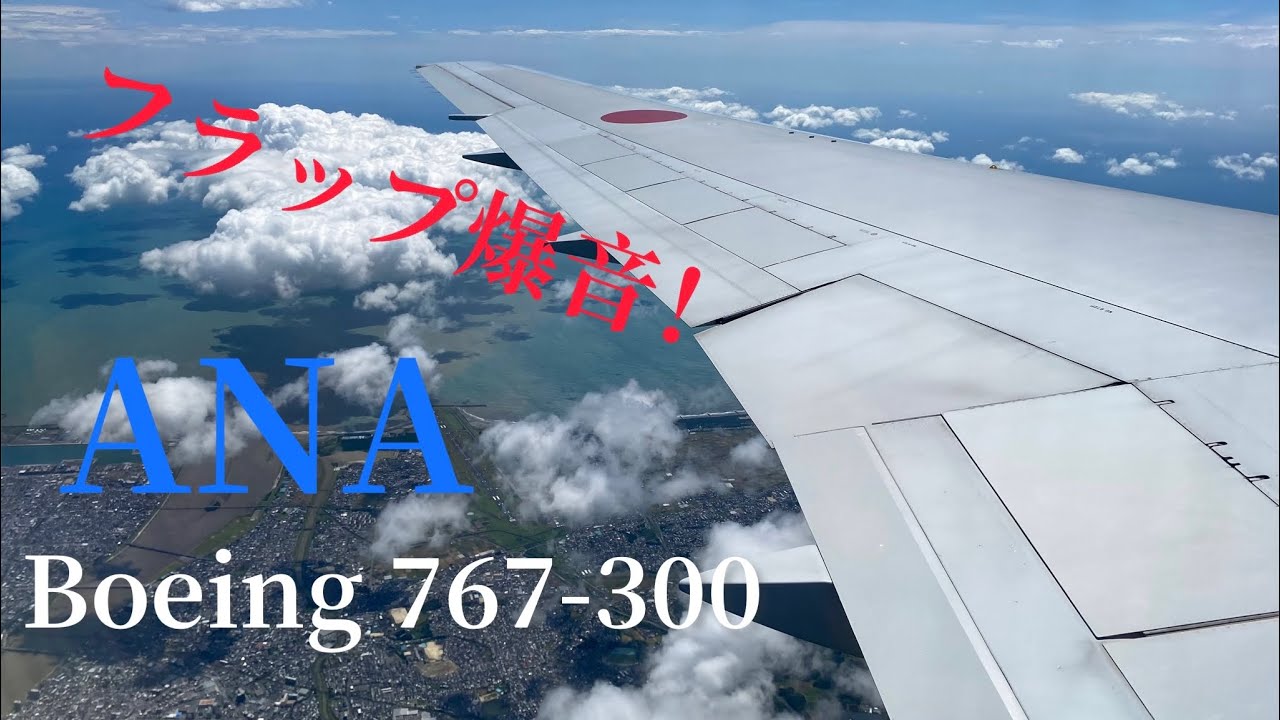10,000回再生突破！！鹿児島空港着陸　ANA 767-300 雨雲通過！？　強風！？　羽田空港発鹿児島空港行　唸るフラップ　頑張るエルロン　油圧ポンプ音　iPhone での撮影