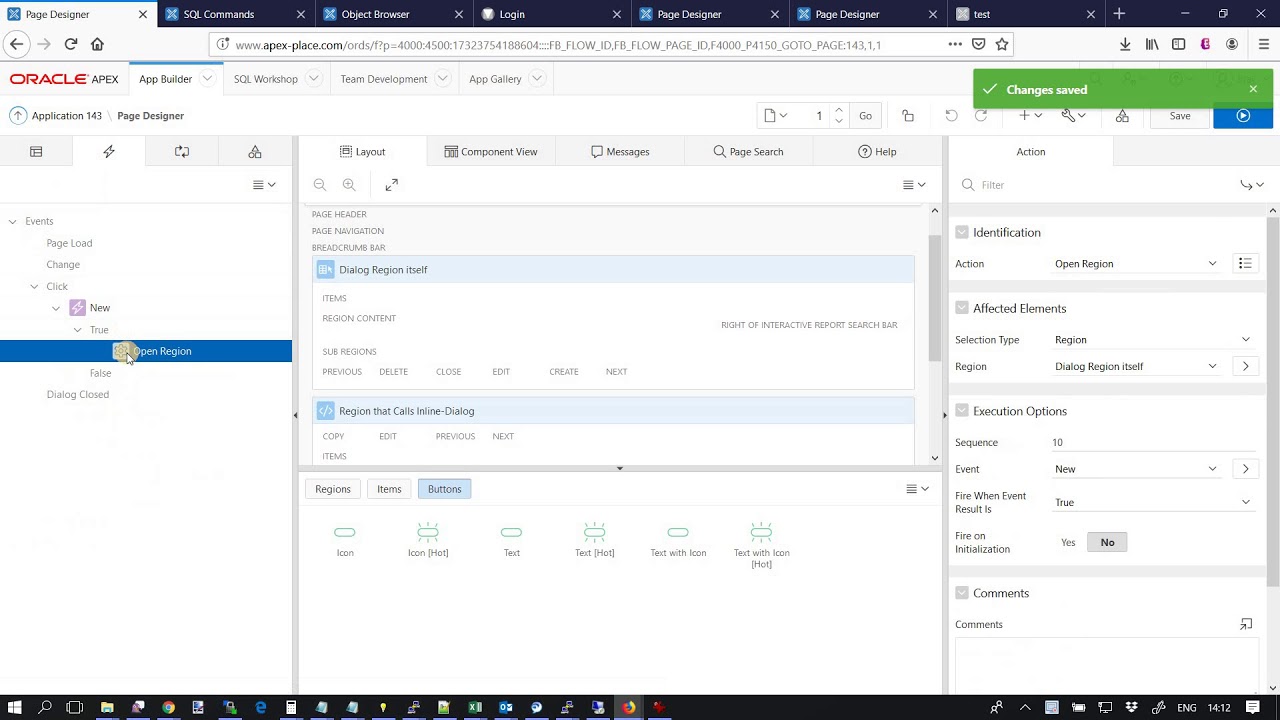 How to Open Region and Close Region Dynamic Actions Oracle Apex 19 1