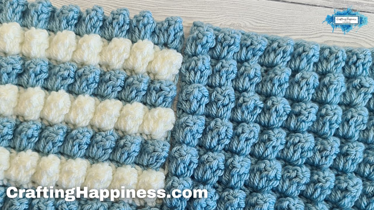 How To Crochet Popcorn Stitch Tutorial For Beginners by Crafting Happiness