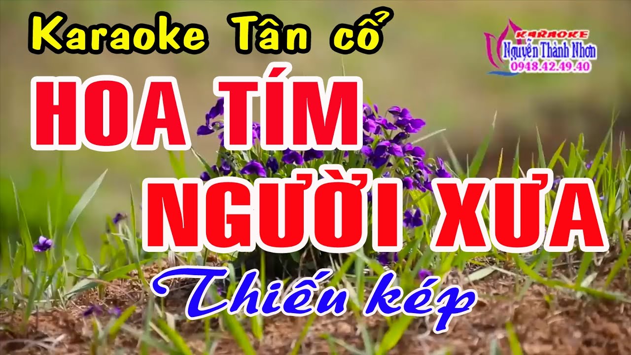 Karaoke tân cổ HOA TÍM NGƯỜI XƯA - THIẾU KÉP  [Hát cùng Thu Trang]