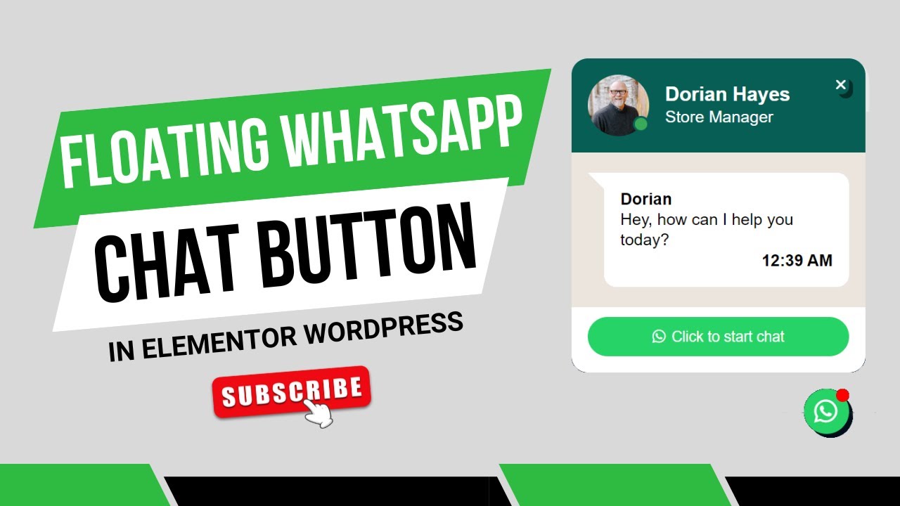 How to add a floating Whatsapp Chat button in Elementor WordPress using Floating Element