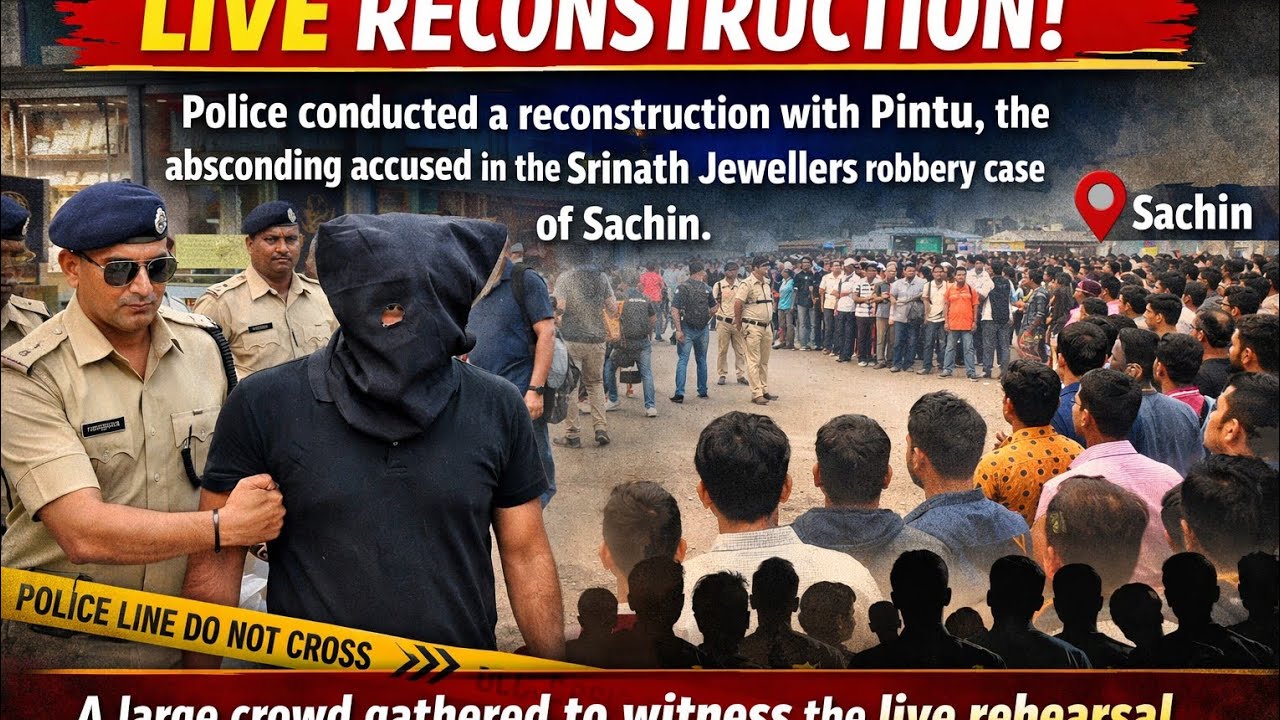 Police conducted a reconstruction with Pintu, the absconding accused in the robbery case of Sachin.