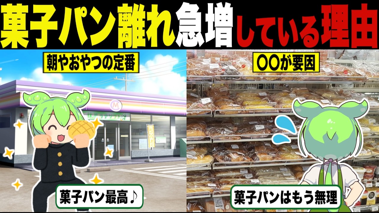 菓子パン離れ急増している理由【ずんだもん＆ゆっくり解説】