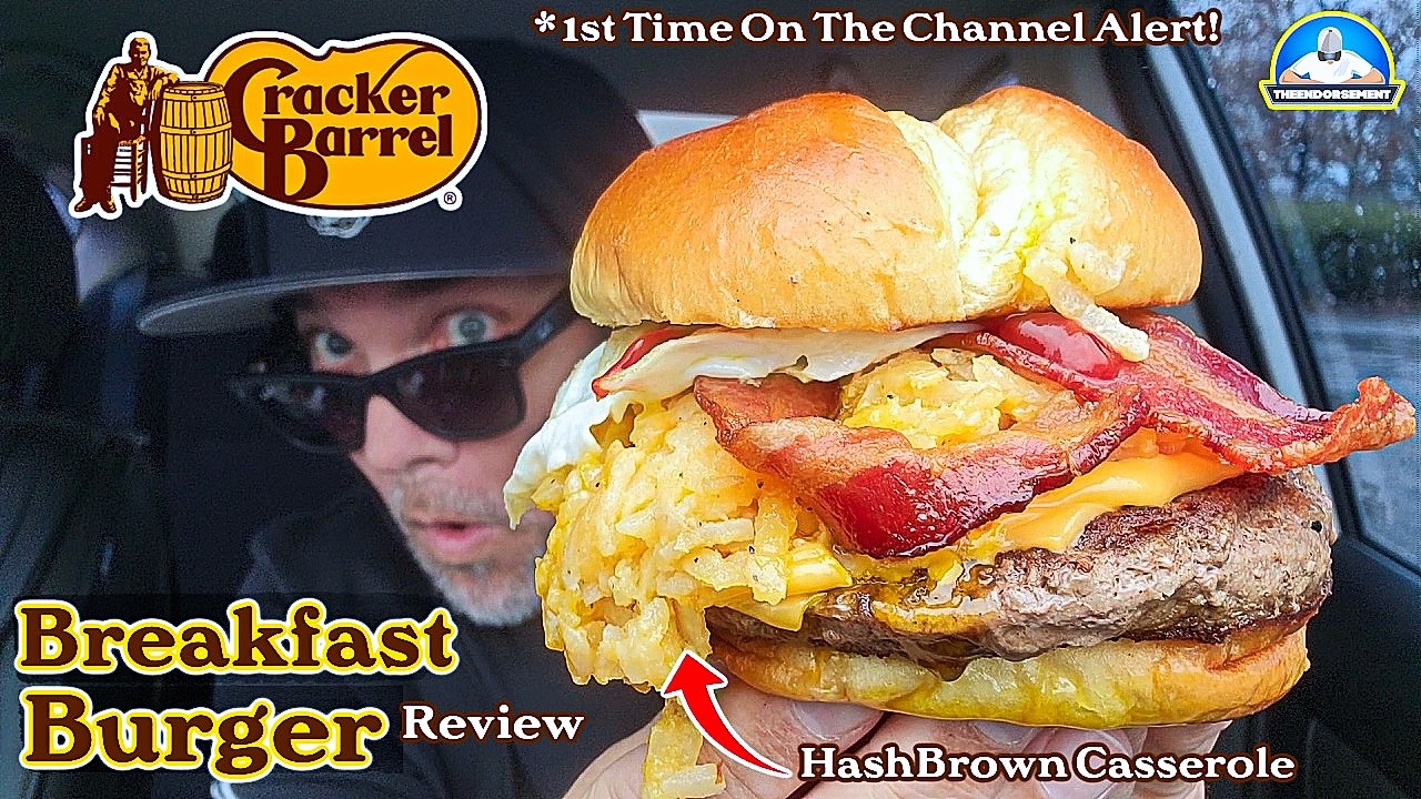 Cracker Barrel® Breakfast Burger Review! 🌞🍳🍔 | 1st Time On The Channel Alert! | theendorsement