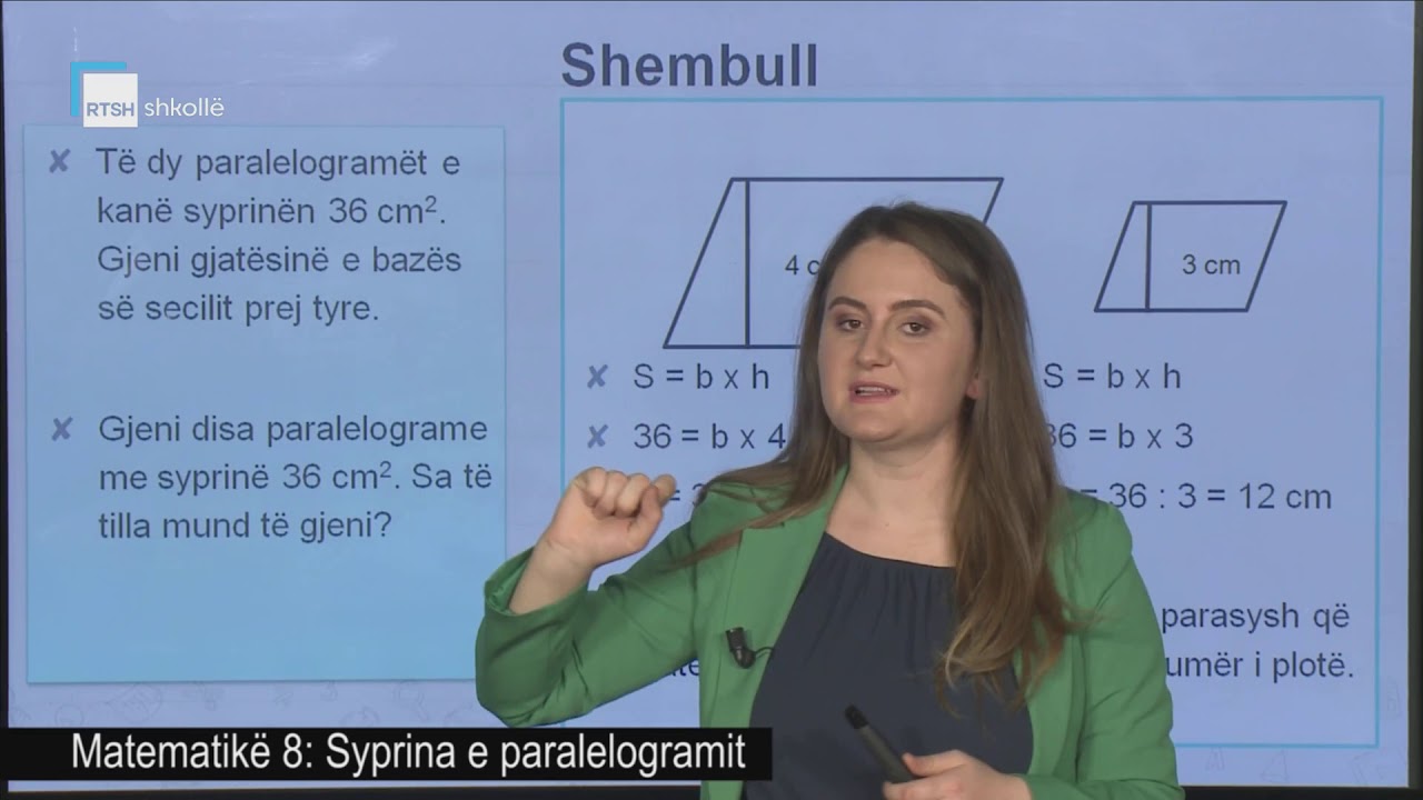 Matematikë 8 - Syprina e paralelogramit