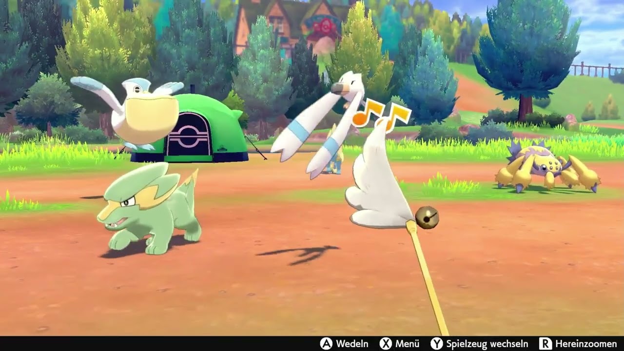 Pokémon Sword/Shield - Playing Feather Wand with Wingull / Wingull