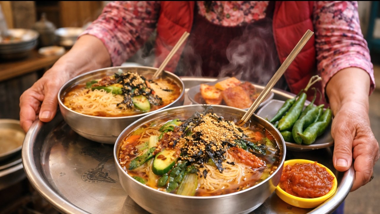 단언컨대 전국 시장 탑!! 안보면 손해라는 할머니 국수집 몰아보기 Korean street food