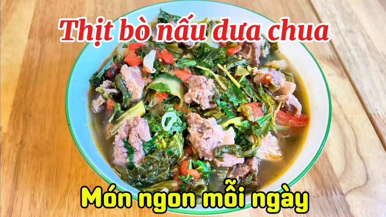 Làm món thit bò nấu dưa chua ăn chống ngán_thịt dẻ sườn bò nấu dưa chua
