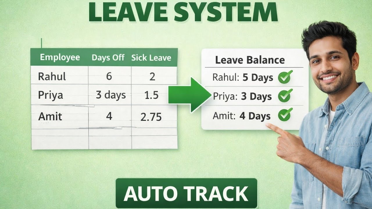 Create Leave Tracker in Excel | Automatic Leave Balance System