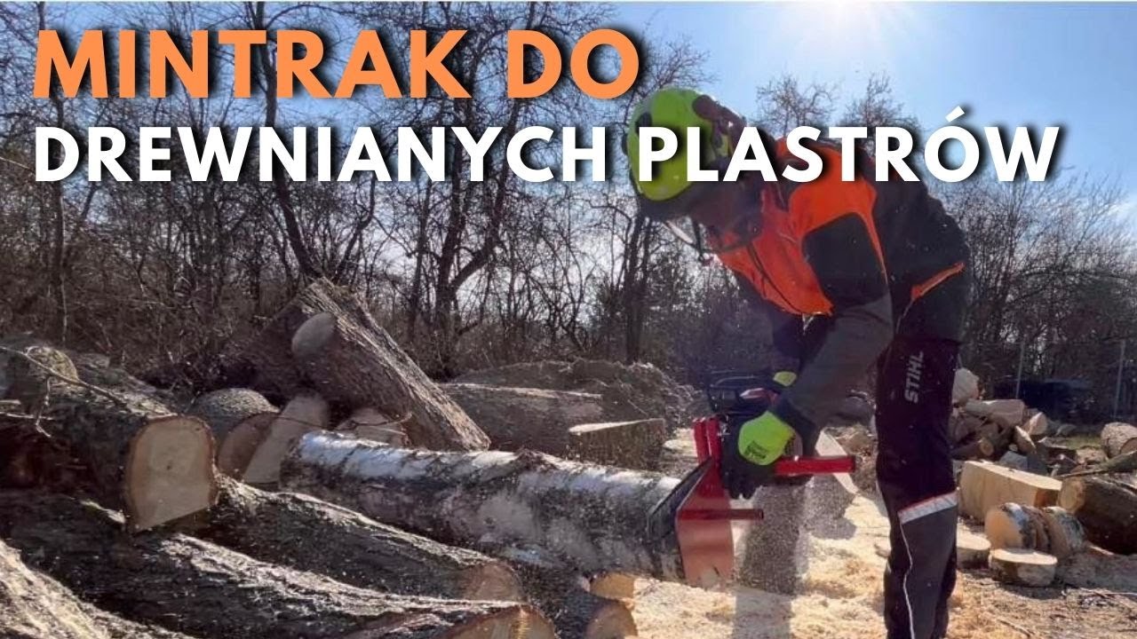 Jak uciąć równe plastry drewna? Minitrak do pilarki spalinowej - cięcie równych plastrów drewna 🪵🌳
