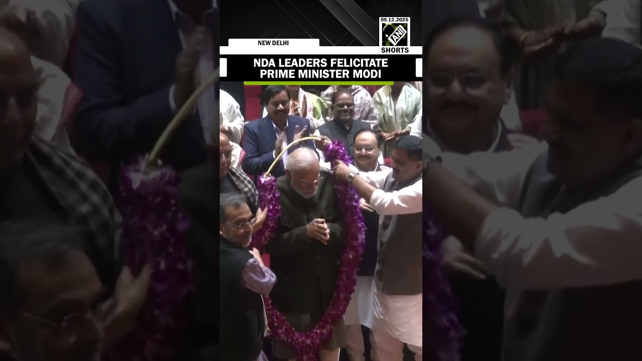 PM Modi felicitated by NDA leaders at Parliamentary party meet after historic Bihar election victory