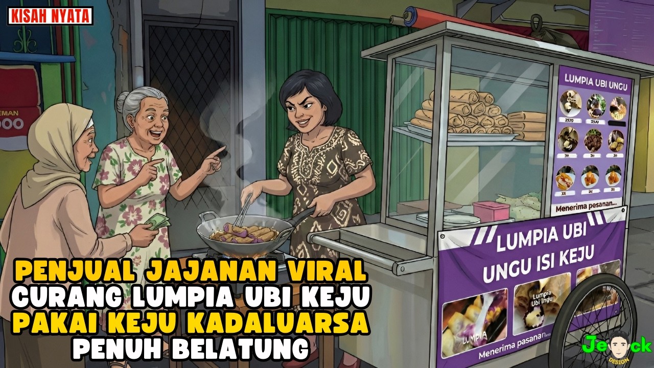 AZAB PENJUAL JAJANAN VIRAL CULAS LUMPIA UBI KEJU  PAKAI KEJU KADALUARSA PENUH BELATUNG||ANIMASI AZAB
