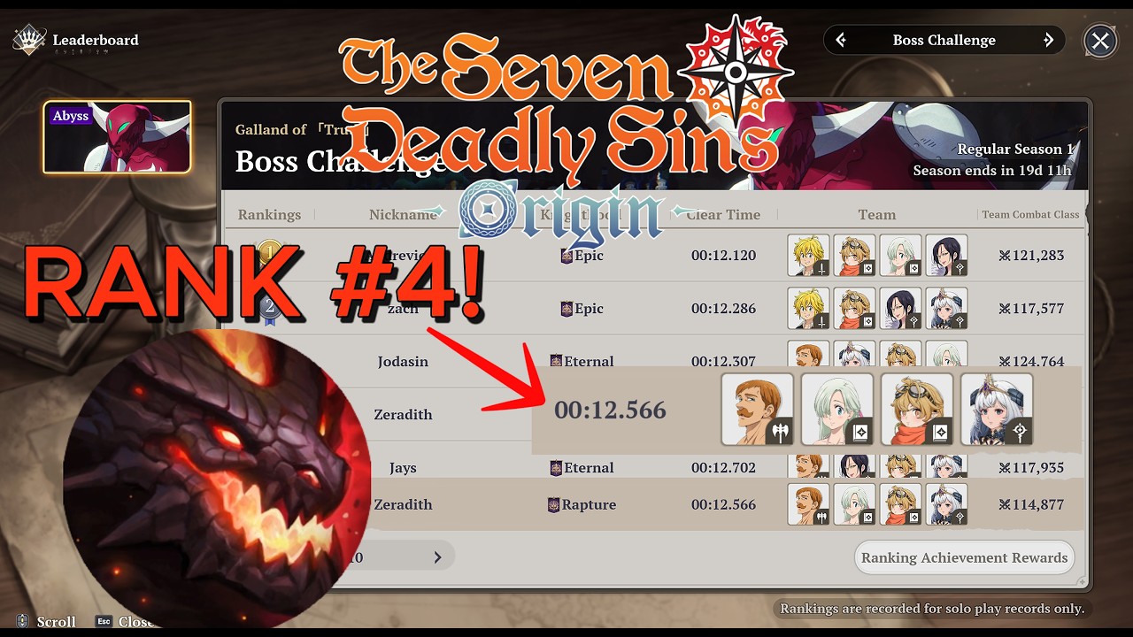 How we are getting Leaderboard on Galland! Speedrunning Explained! (7DS Origins)