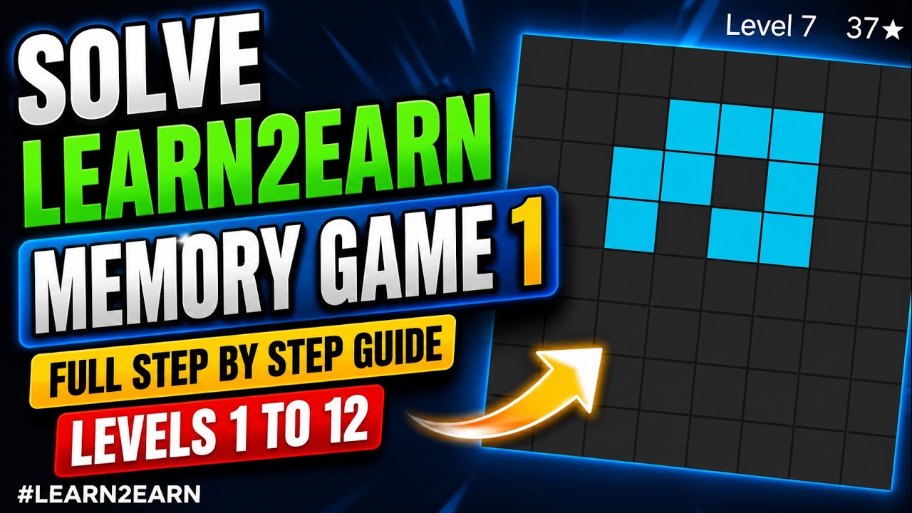 Solve Learn2Earn Memory Game 1 &ndash; Full Step by Step Guide  | RECURSTACK Levels 1 to 12 #learn2earn
