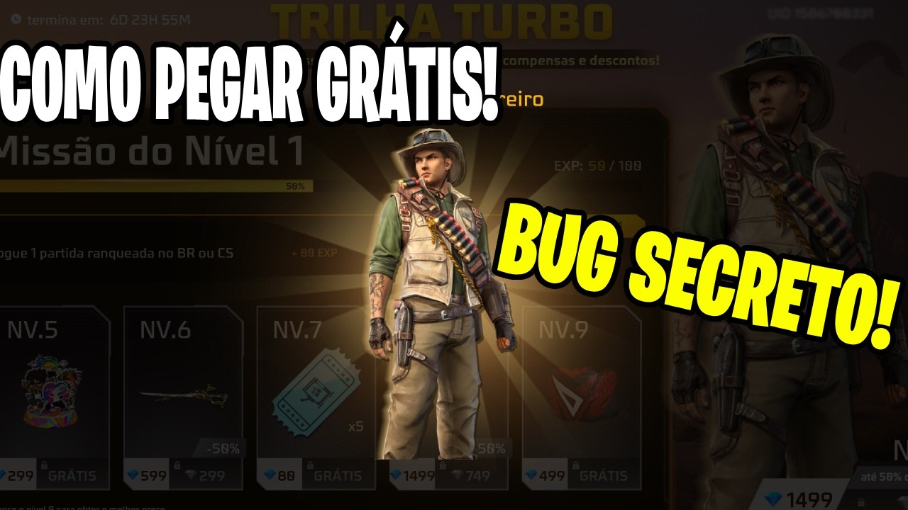 PEGANDO O CONJUNTO AVENTUREIRO, TESTANDO O NOVO TRILHA TURBO FREE FIRE, NOVIDADES FF