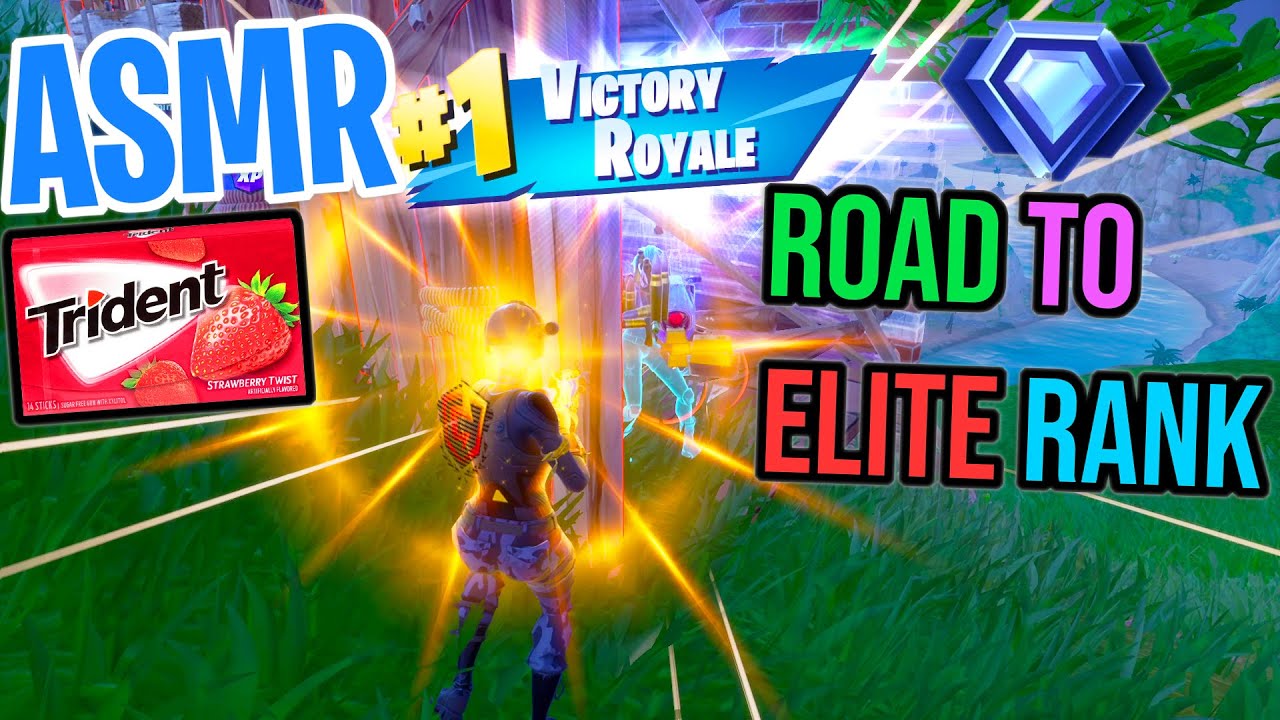 ASMR Gaming 🤩 Fortnite Ranked Road to Elite! Relaxing Gum Chewing 🎮🎧 Controller Sounds + Whispering💤