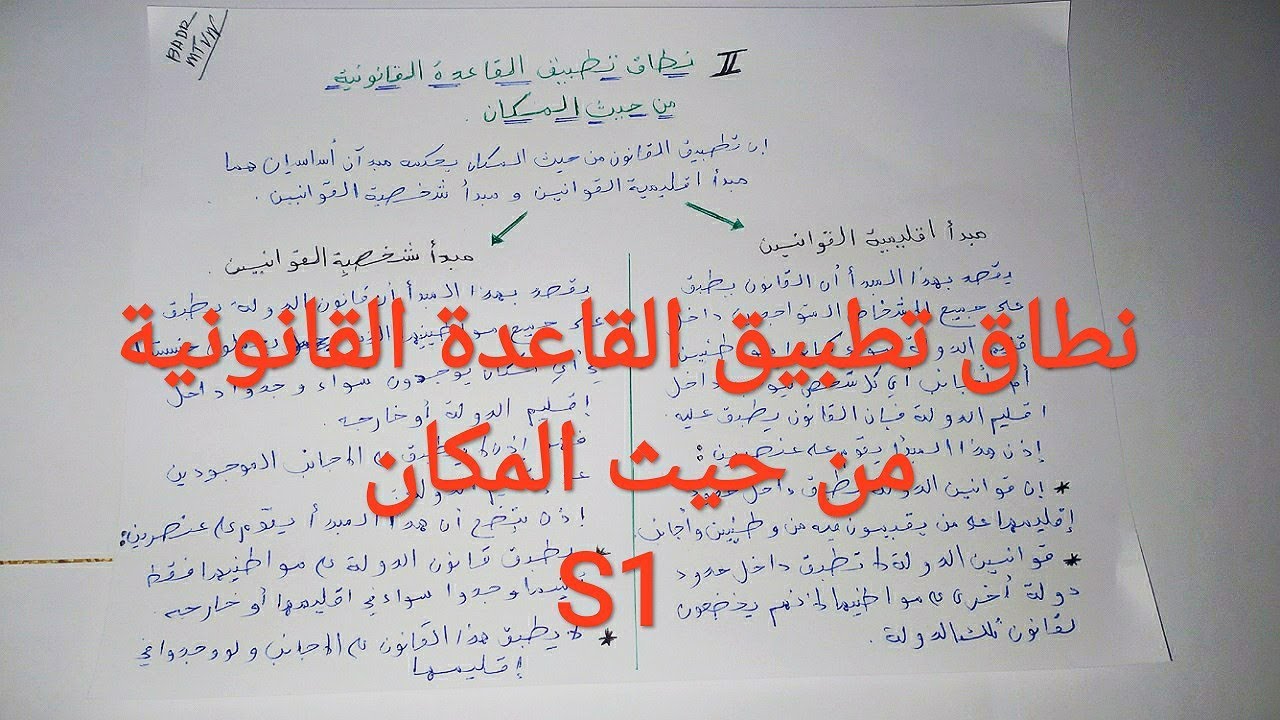 أجي تفهم مادة المدخل لدراسة القانون S1⚖️ الموضوع 7: الجزء2 