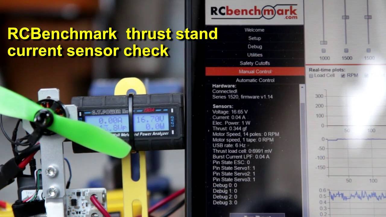 RCBenchmark Thrust Stand Current Sensor Check