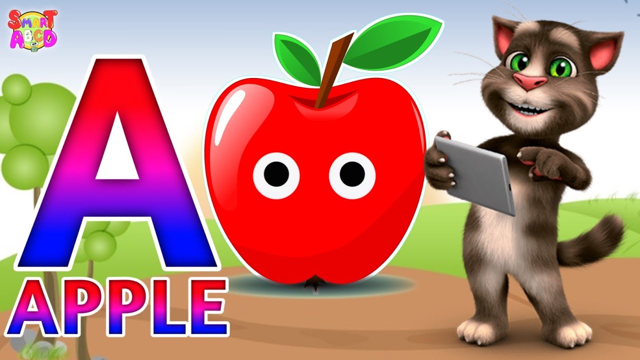 Фонетическая песенка 2 с двумя словами в 3D-формате - A для яблока 🍎🍏 - Песни про алфавит ABC со ...