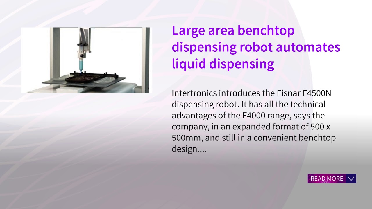 Large area benchtop dispensing robot automates liquid dispensing