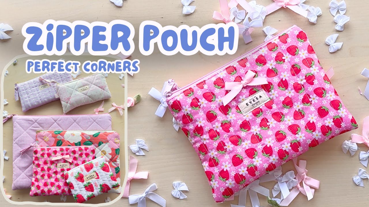 HOW TO SEW ZIPPER POUCH🎀 | Beginner Friendly & Perfect Corners💎