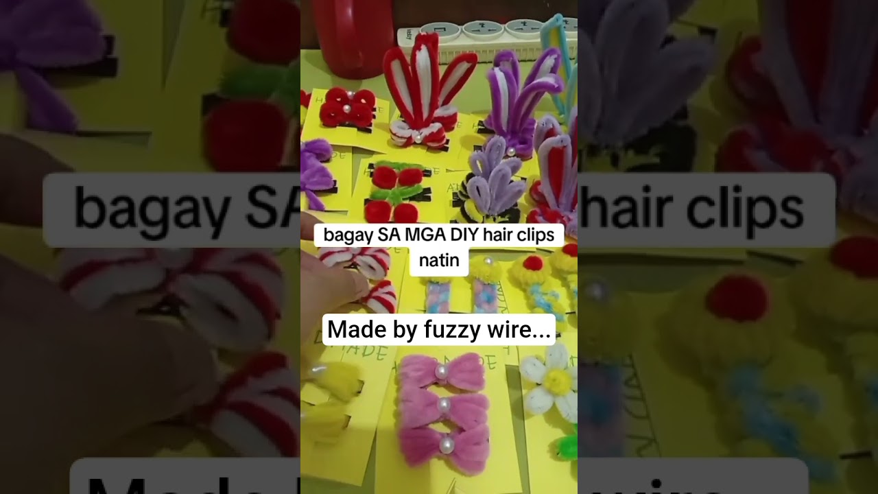 DIY hair clips using fuzzy wire #diy #fuzzywireflowers #handmade