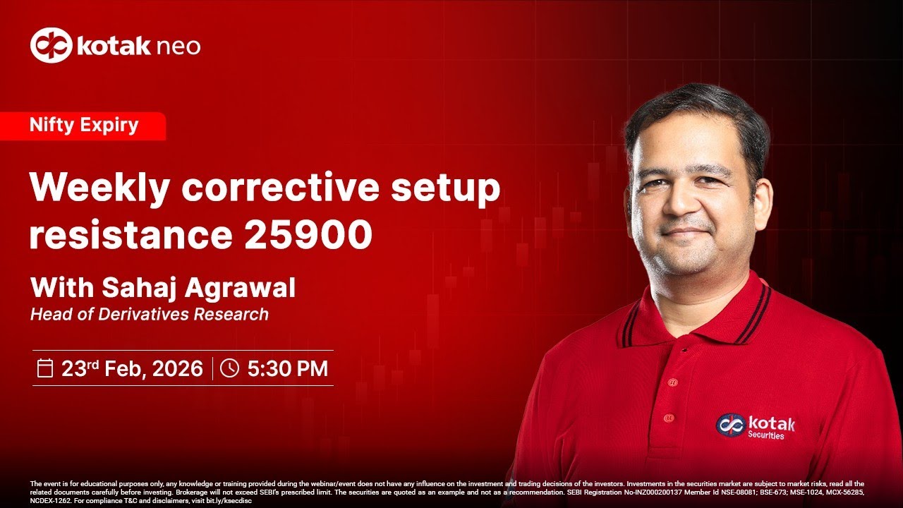 🔴 [Live] - Expiry Ki Baat I Weekly corrective setup resistance 25900 I Kotak Neo