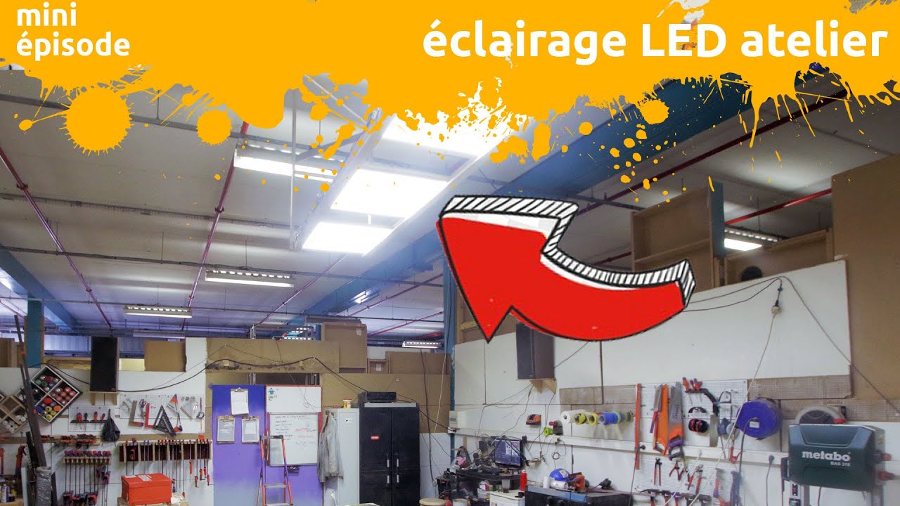 un nouveau super éclairage dans ma grotte avec 3 dalles led fixées au plafond - miniEpisode
