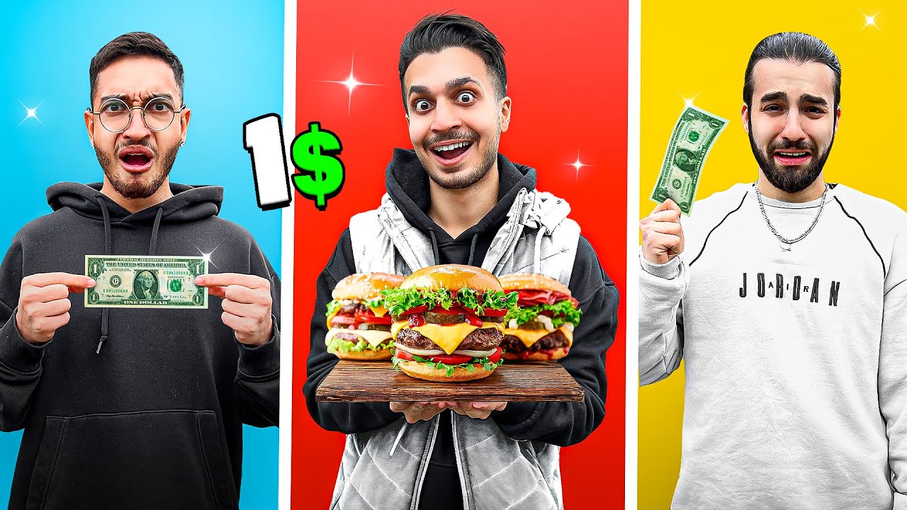 چالش غذای یک دلاری 🤑 کی غذاش بهتر میشه ؟