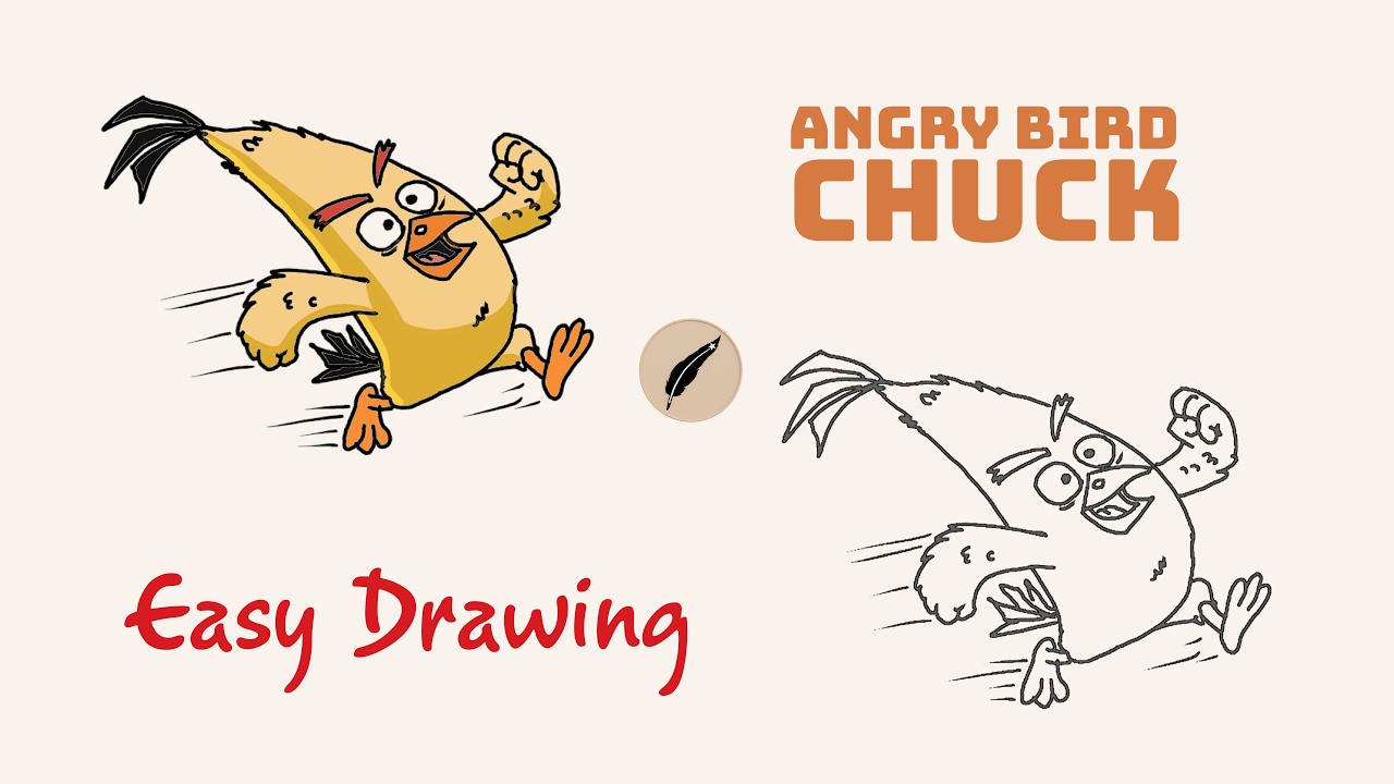 How to Draw CHUCK from Angry Birds! 💛⚡  Easy Triangle Bird Drawing for Kids! #lidoartworks