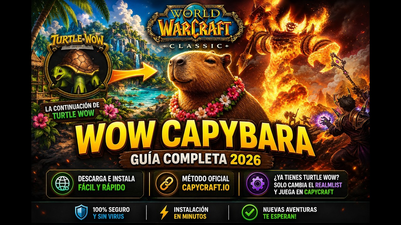 🔥 C&oacute;mo Descargar e Instalar WoW Capycraft 2026 | M&eacute;todo Oficial + Enlace Directo + Turtle WoW