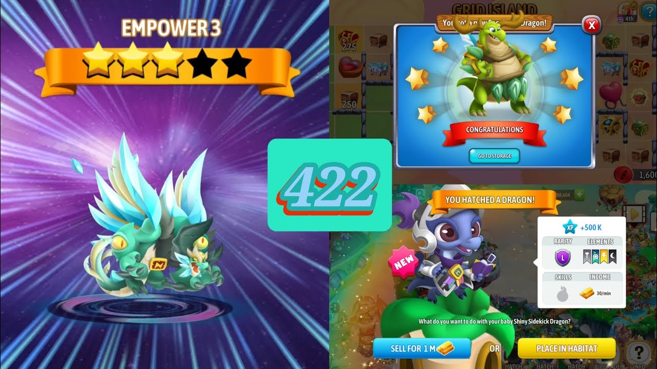 Dragon city Season10:The Baron Doom Mark Gameplay Part422 Empower3 Hailing evader/Hatch Shiny Dragon