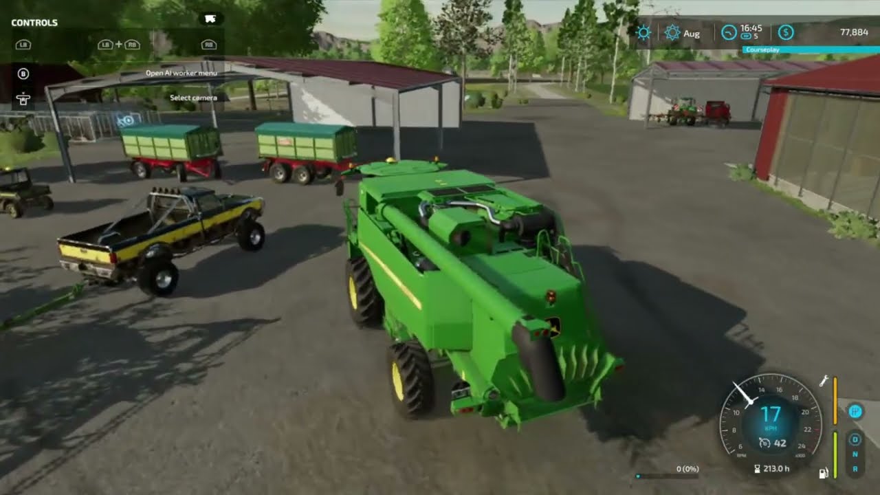 Starting the wheat harvest using the John Deere Harvester