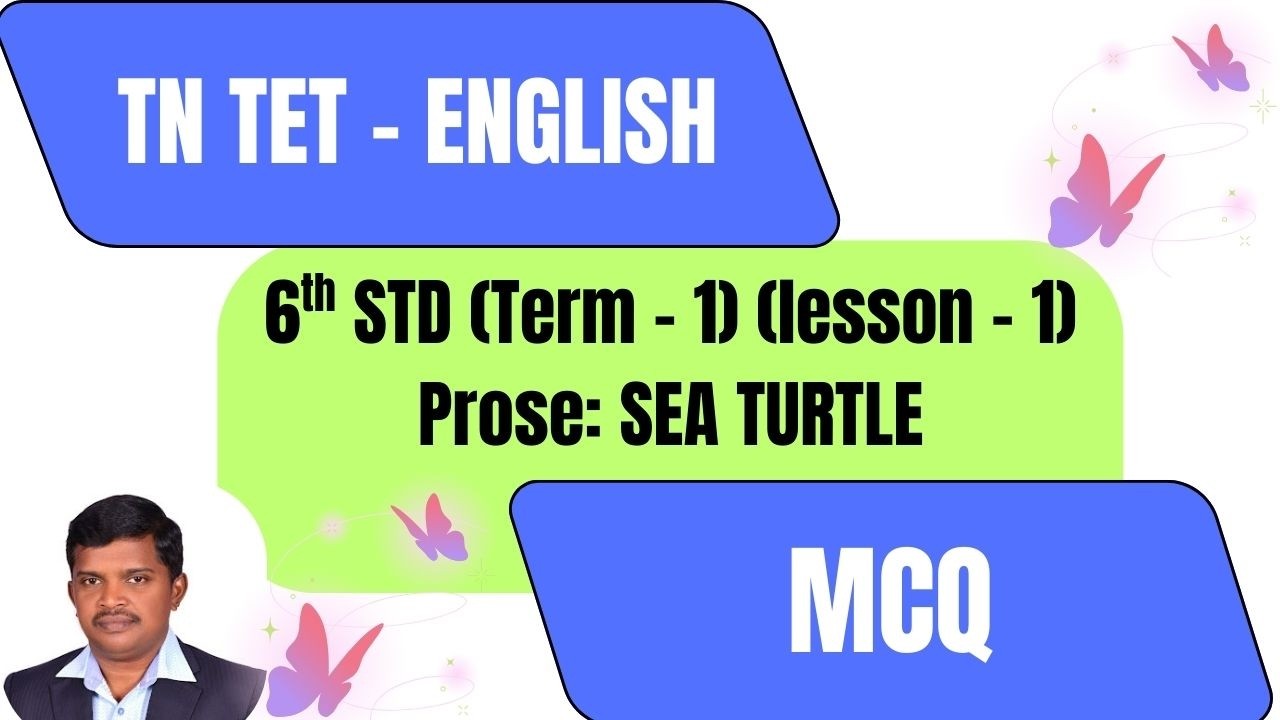 TNTET ENGLISH_MCQ on SEA TURTLE (6th STD English_TERM-1_LESSON-1) @JSN ENGLISH LEARNING