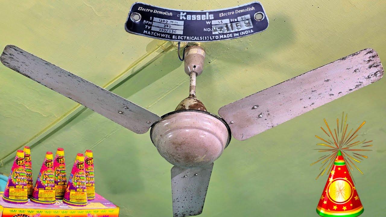 Kassels 47inch Vintage Ceiling Fan [Year : 1959] Falling Down Experiment with........ 🤐🤐