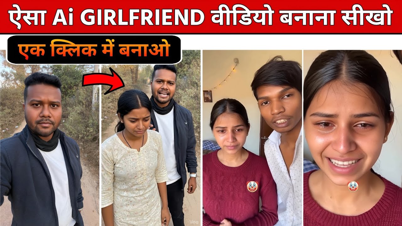 Ai Ladki ke sath video kaise banaye || Instagram Trending Ai Girlfriend Vlog Video Editing